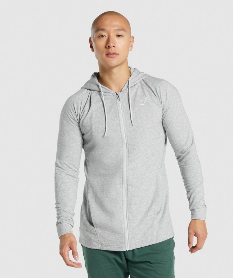 Gymshark Critical 2.0 Zip Up Hoodie Herren Hellgrau | 96821DVMN