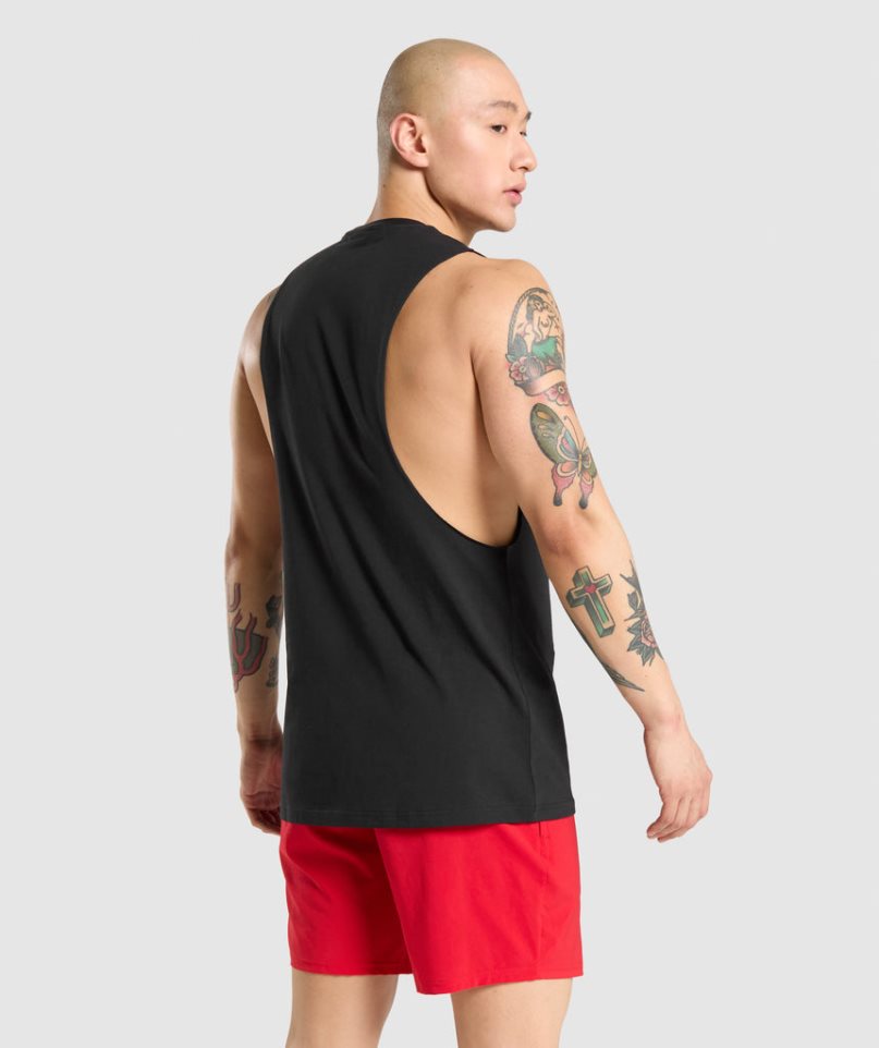 Gymshark Critical Drop Arm Muskelshirt Herren Schwarz | 36752UHCW