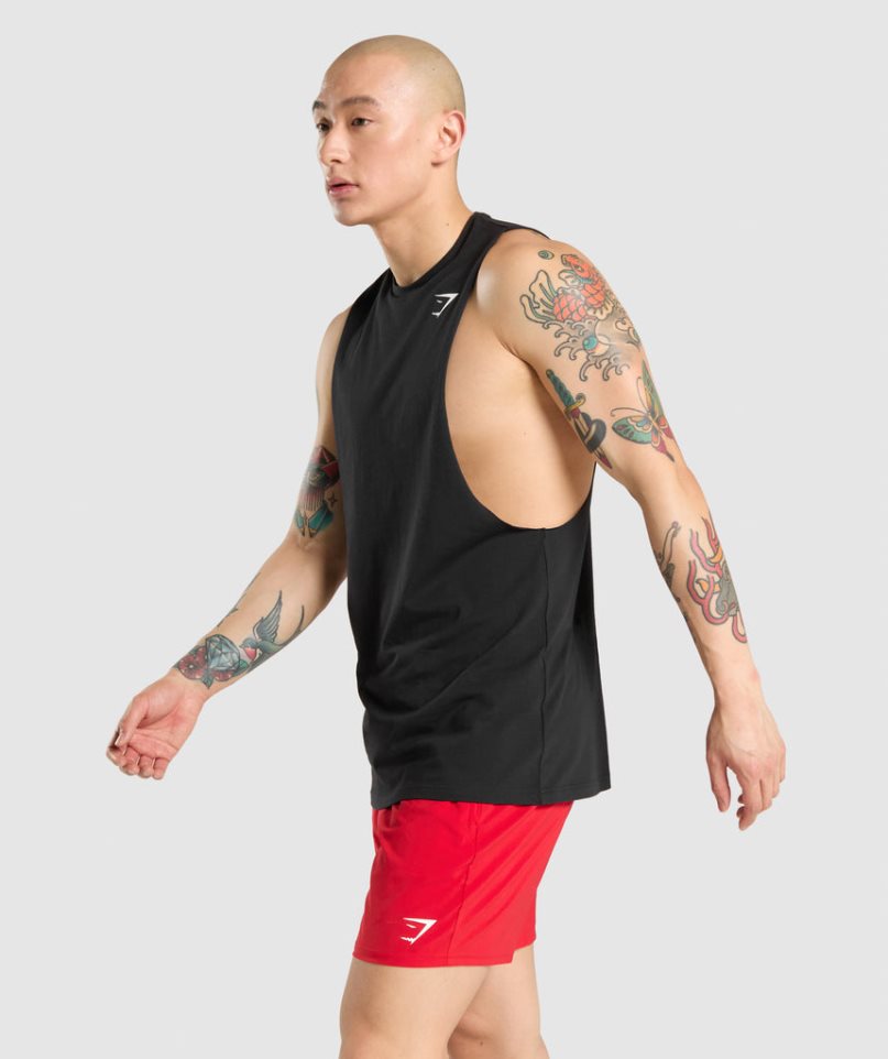 Gymshark Critical Drop Arm Muskelshirt Herren Schwarz | 36752UHCW