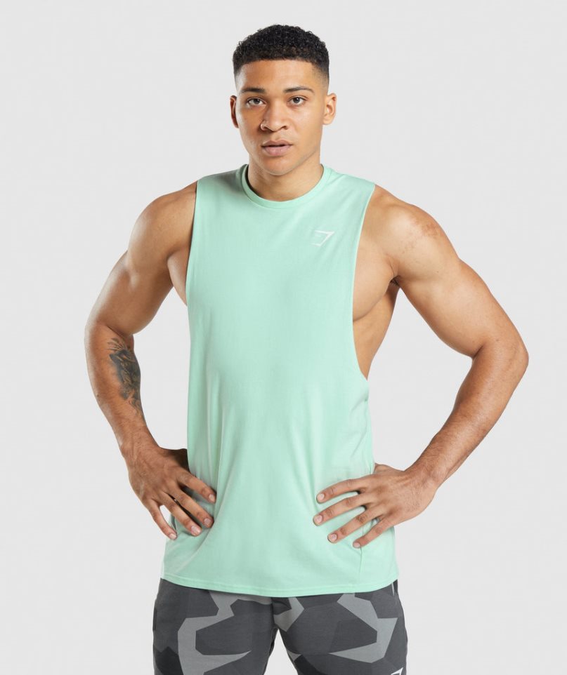 Gymshark Critical Drop Arm Muskelshirt Herren Mintfarben | 71389KSZO