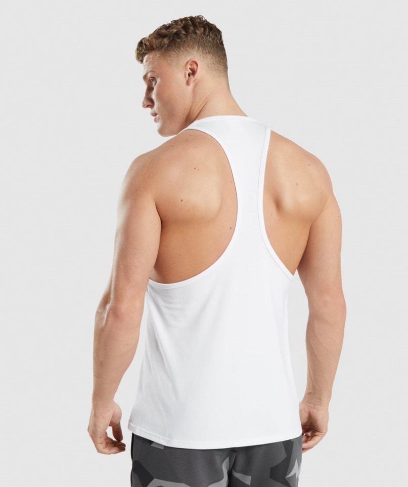 Gymshark Critical Stringer Muskelshirt Herren Weiß | 27184XVOU