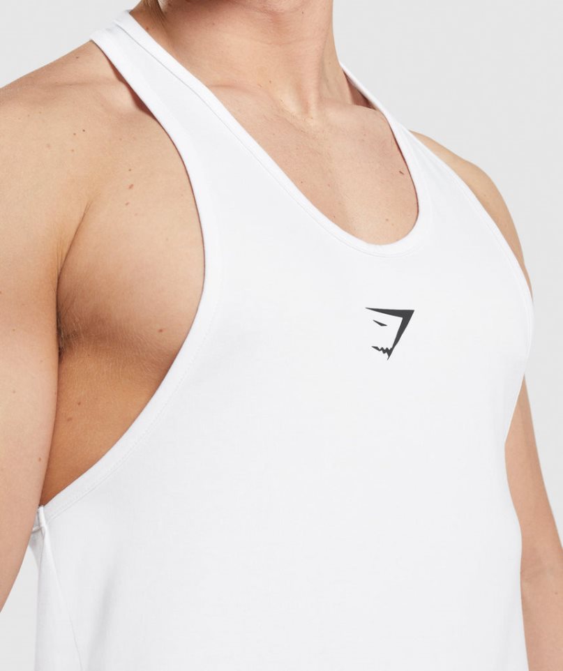 Gymshark Critical Stringer Muskelshirt Herren Weiß | 27184XVOU