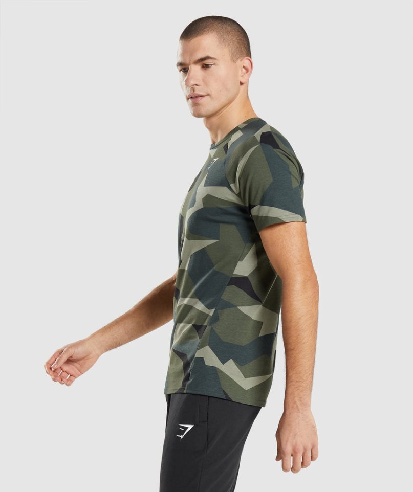 Gymshark Critical T-shirts Herren Camouflage | 69208JNSI