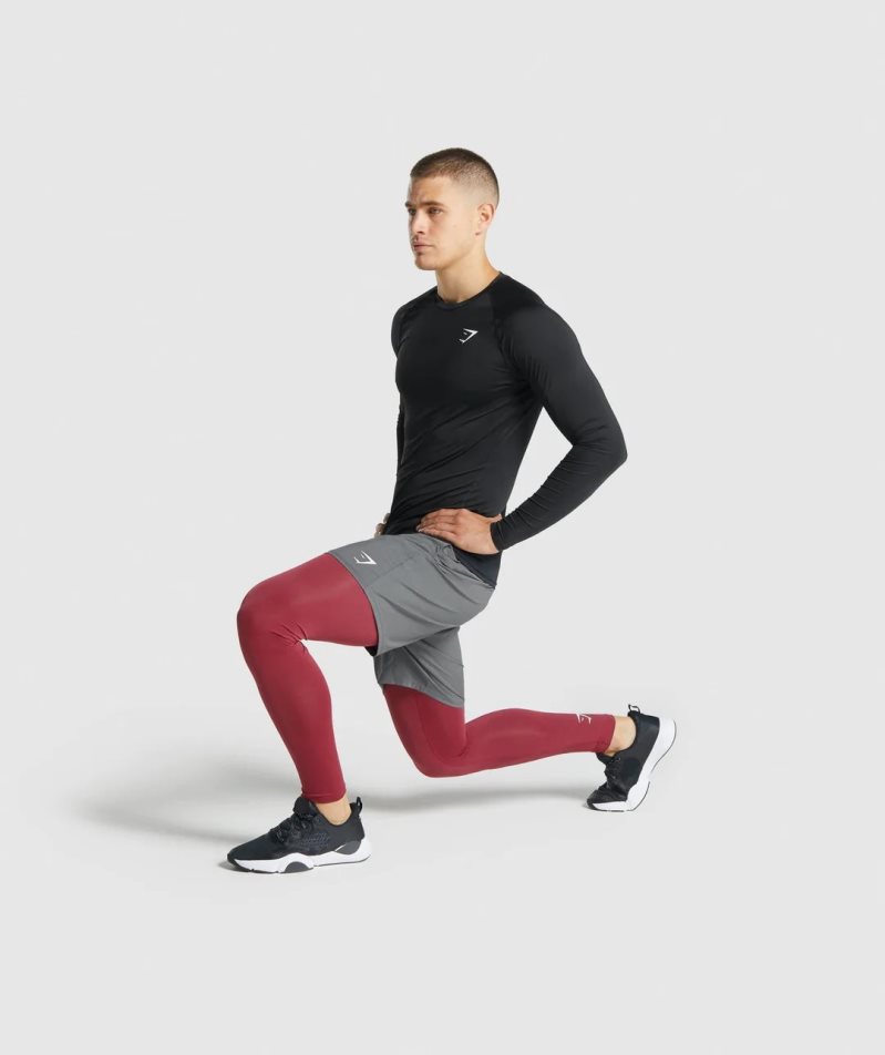 Gymshark Element Baselayer Leggings Herren Bordeaux | 64532RDTK