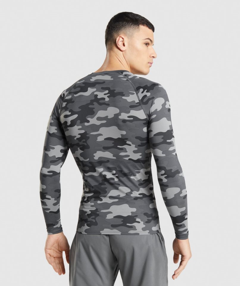 Gymshark Element Baselayer Long Sleeve Top T-shirts Herren Camouflage | 19542IUEB