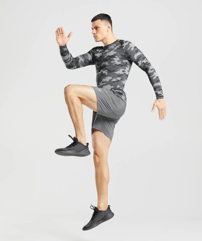 Gymshark Element Baselayer Long Sleeve Top T-shirts Herren Camouflage | 19542IUEB