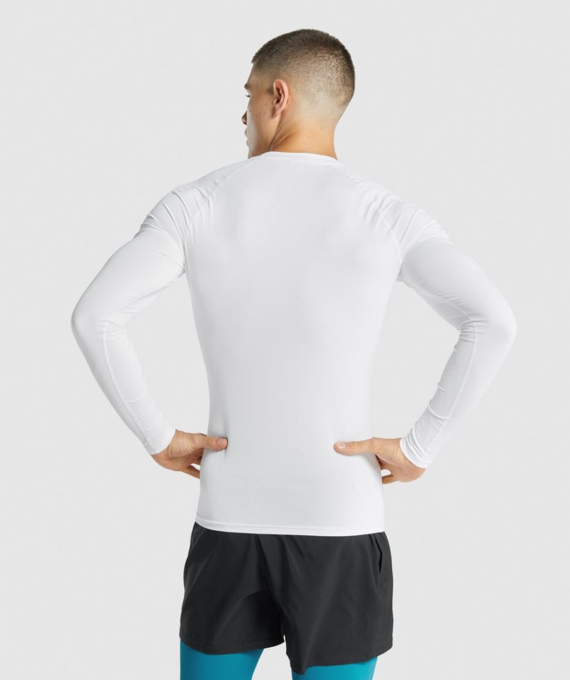 Gymshark Element Baselayer Long Sleeve T-shirts Herren Weiß | 53984ELWO