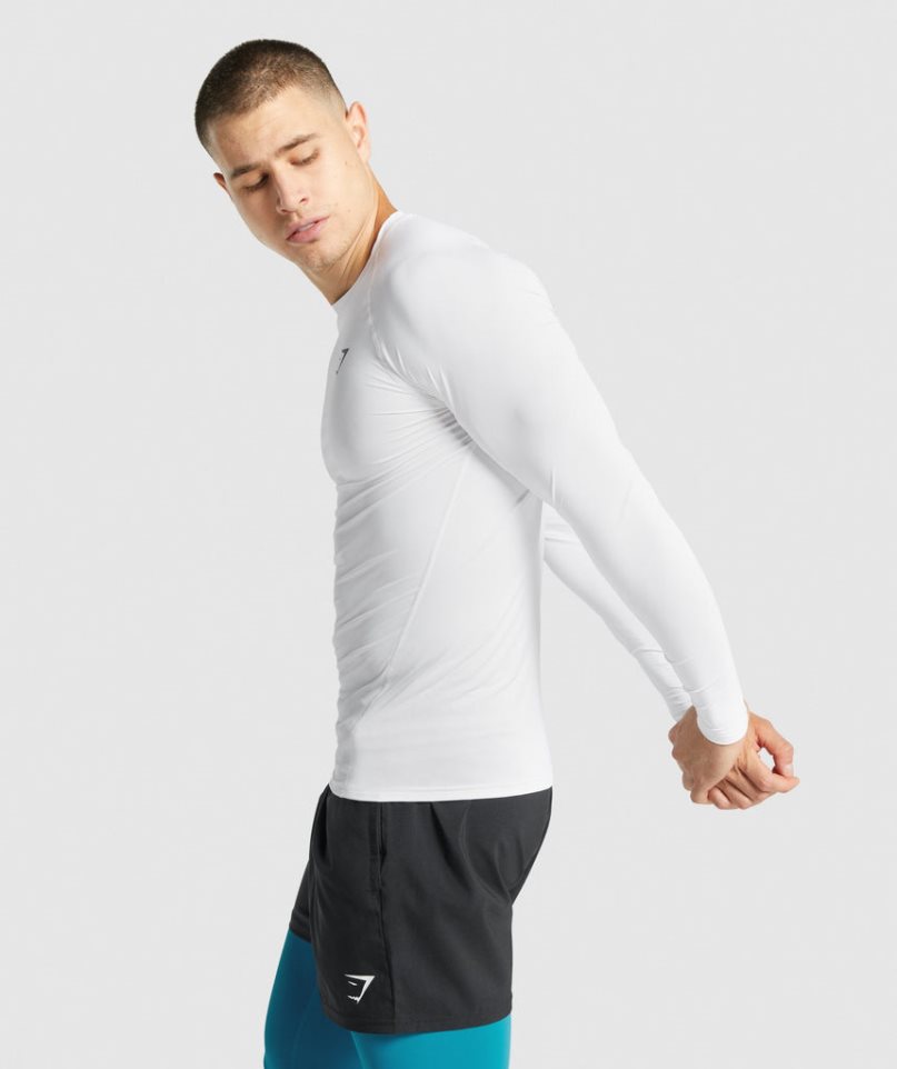 Gymshark Element Baselayer Long Sleeve T-shirts Herren Weiß | 53984ELWO