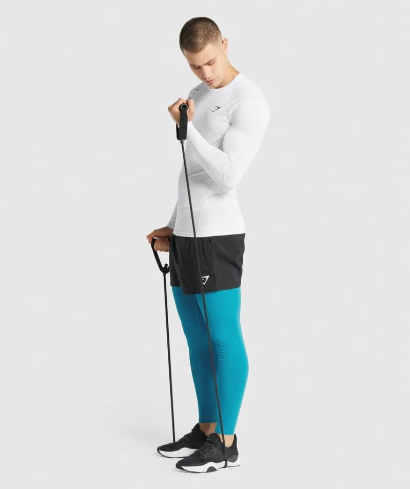 Gymshark Element Baselayer Long Sleeve T-shirts Herren Weiß | 53984ELWO