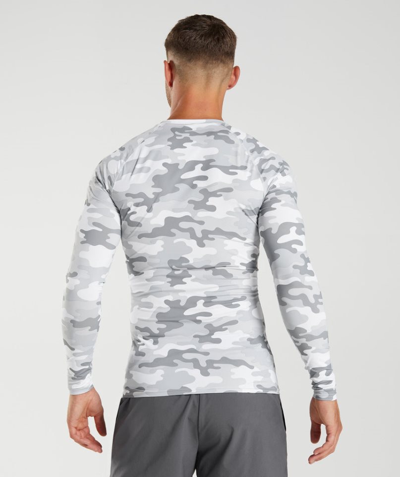 Gymshark Element Baselayer Long Sleeve Top T-shirts Herren Camouflage | 60142JQDS