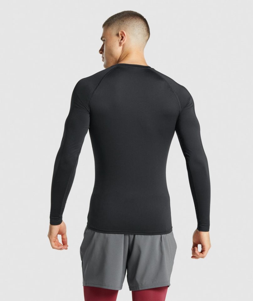 Gymshark Element Baselayer Long Sleeve T-shirts Herren Schwarz | 73069FCVA