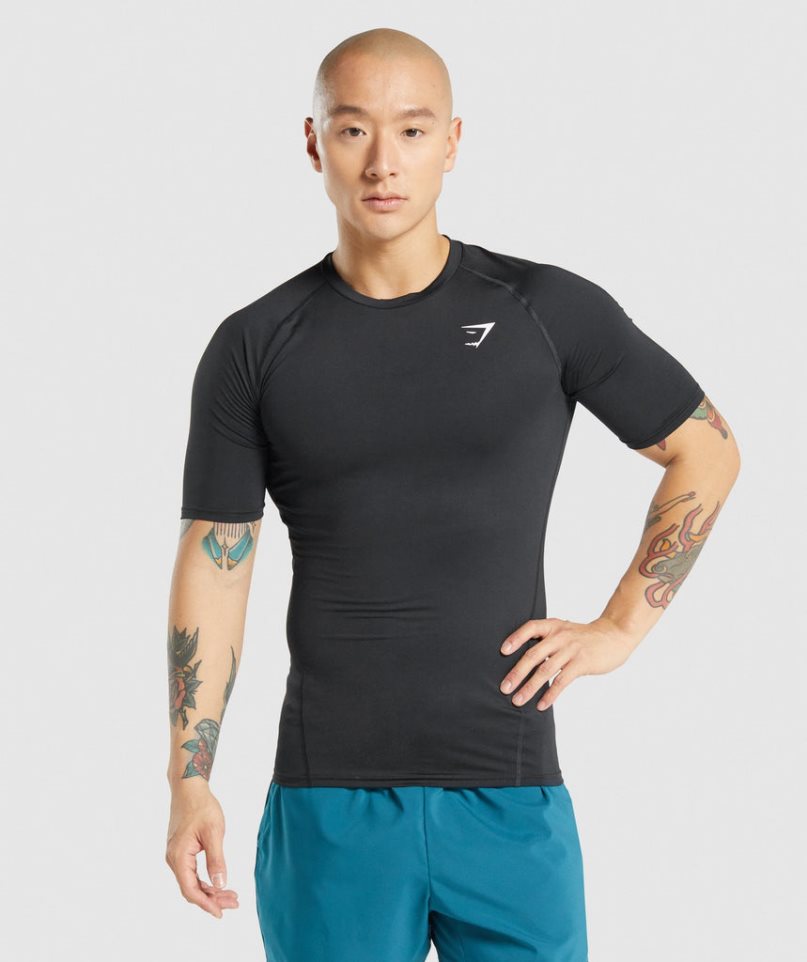 Gymshark Element Baselayer T-shirts Herren Schwarz | 70218BLGR