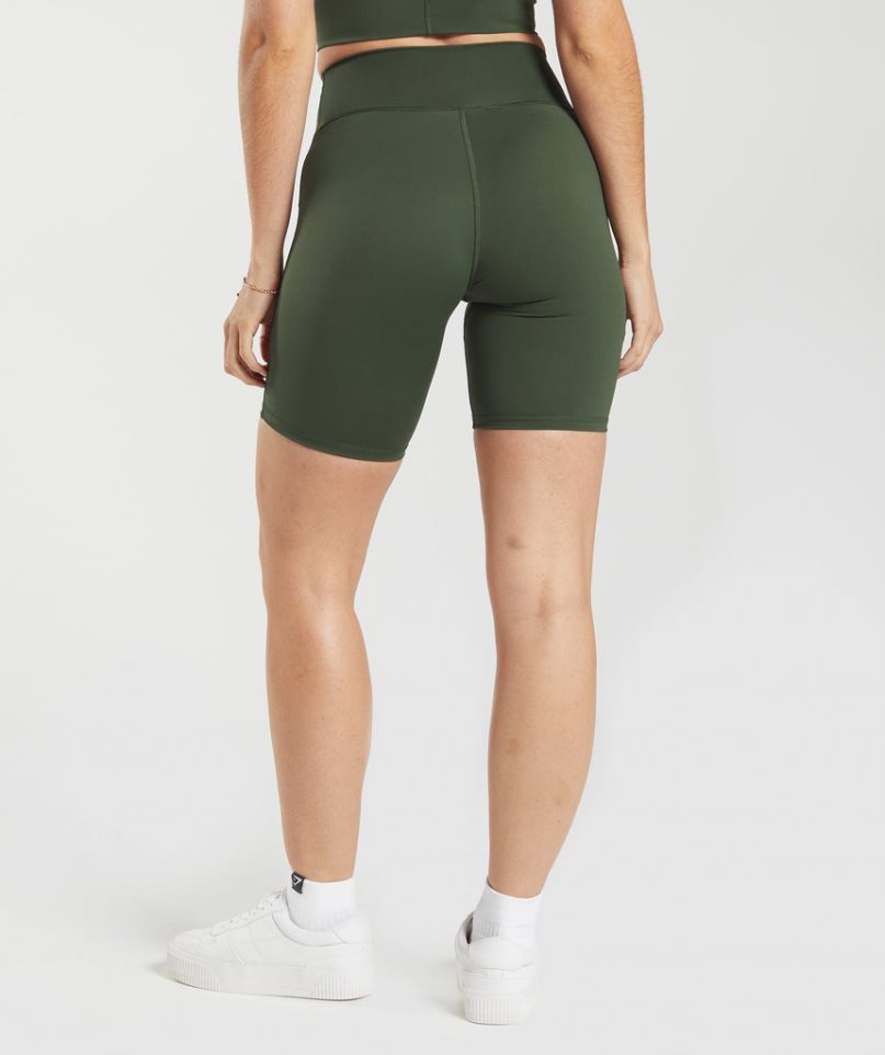 Gymshark Elevate Cycling Kurze Hose Damen Olivgrün | 93516OSCP