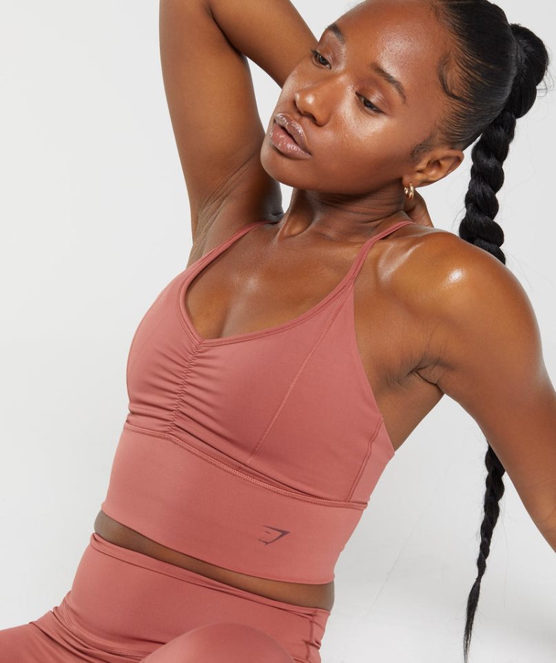 Gymshark Elevate Longline Sport Bh Damen Rosa | 30514TZWM