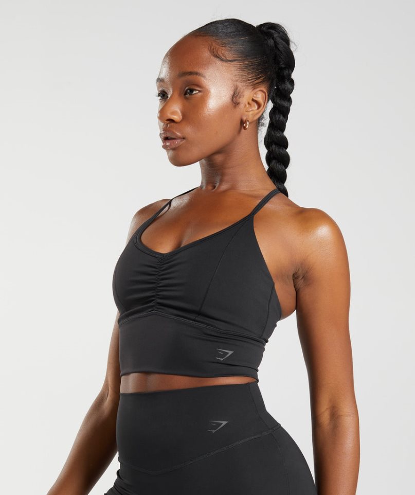 Gymshark Elevate Longline Sport Bh Damen Schwarz | 96831WHDT