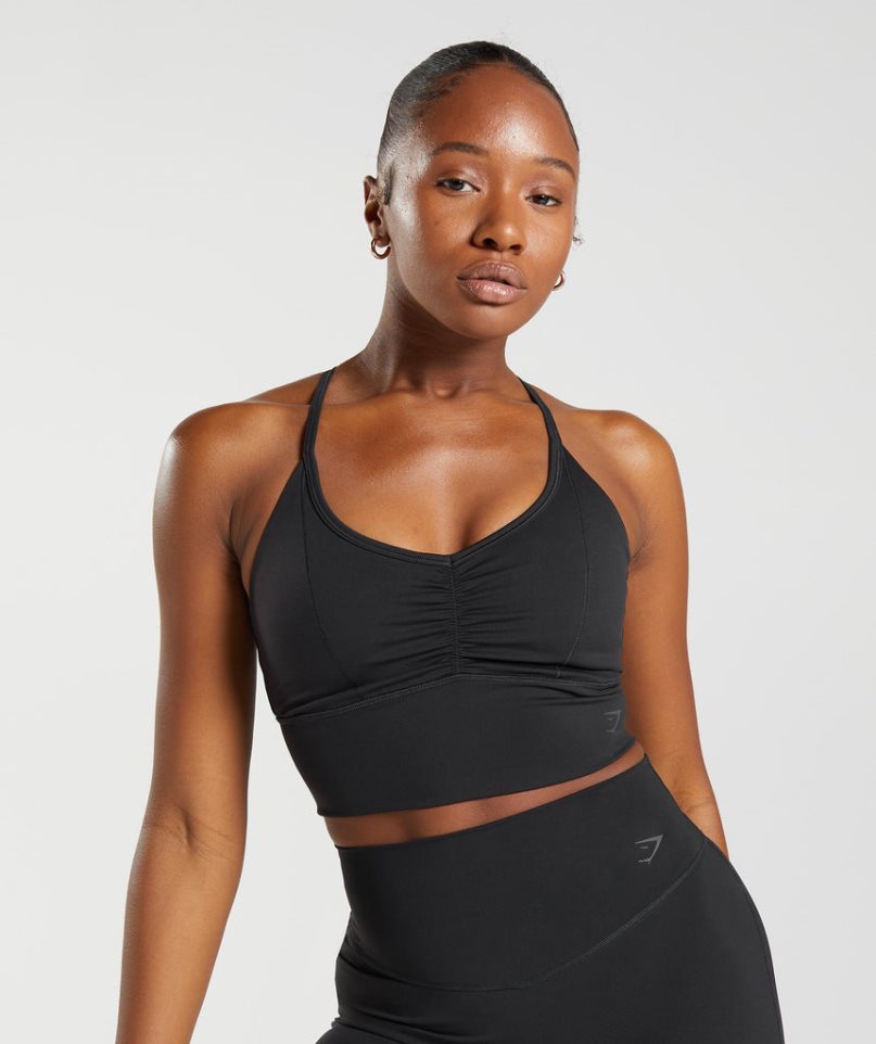 Gymshark Elevate Longline Sport Bh Damen Schwarz | 96831WHDT