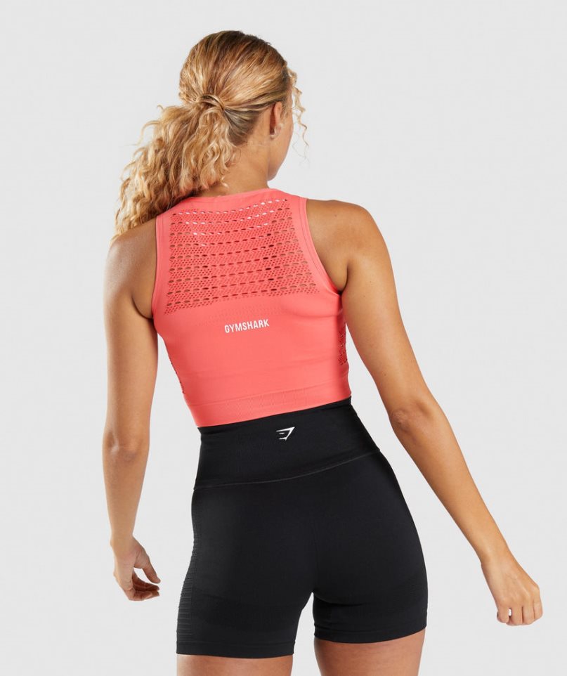 Gymshark Energy Seamless Kurz Geschnittene Oberteile Damen Rosa | 10769LXEP