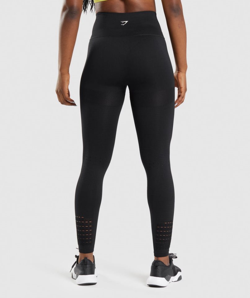 Gymshark Energy Seamless Leggings Damen Schwarz | 69150KOMX