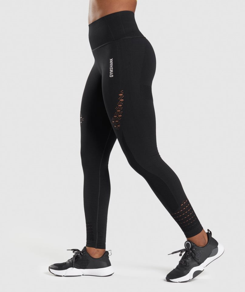 Gymshark Energy Seamless Leggings Damen Schwarz | 69150KOMX