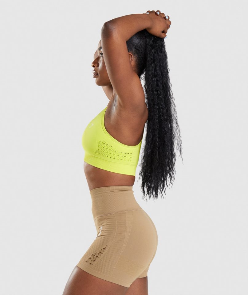 Gymshark Energy Seamless Sport Bh Damen Gelb | 69503BUZJ