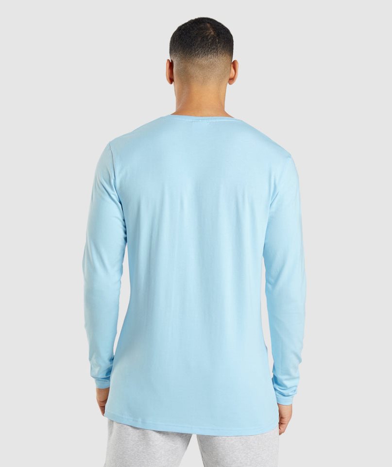 Gymshark Essential Long Sleeve T-shirts Herren Hellblau | 92738XJTM