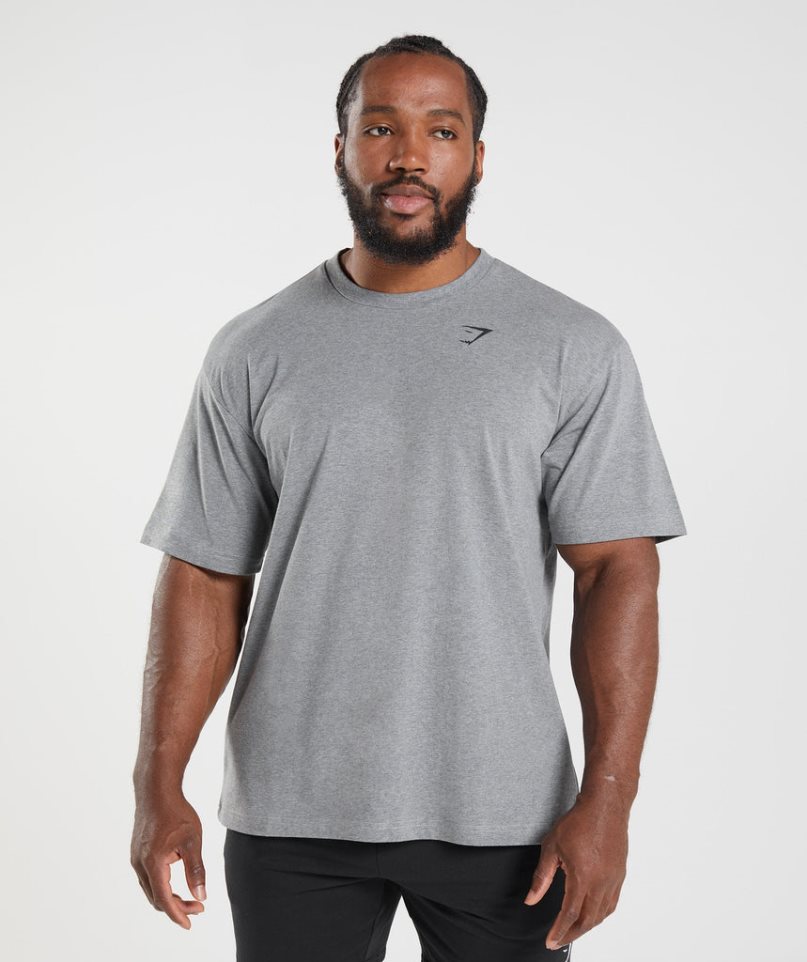 Gymshark Essential Oversized T-shirts Herren Grau | 20693GTJY