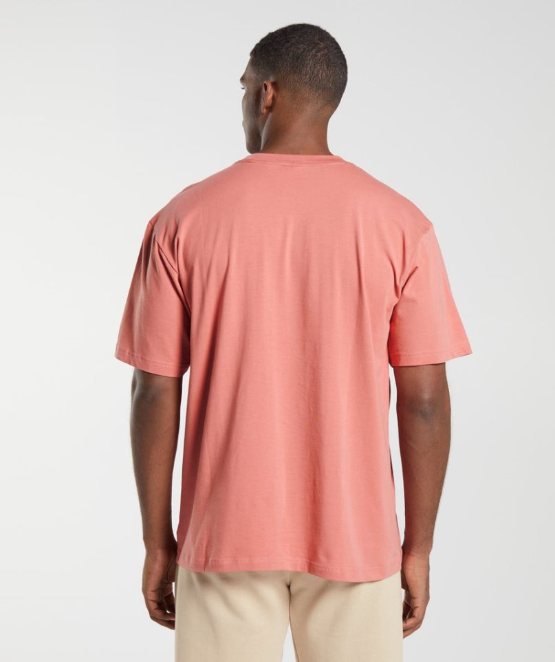 Gymshark Essential Oversized T-shirts Herren Rosa | 59107IKWO