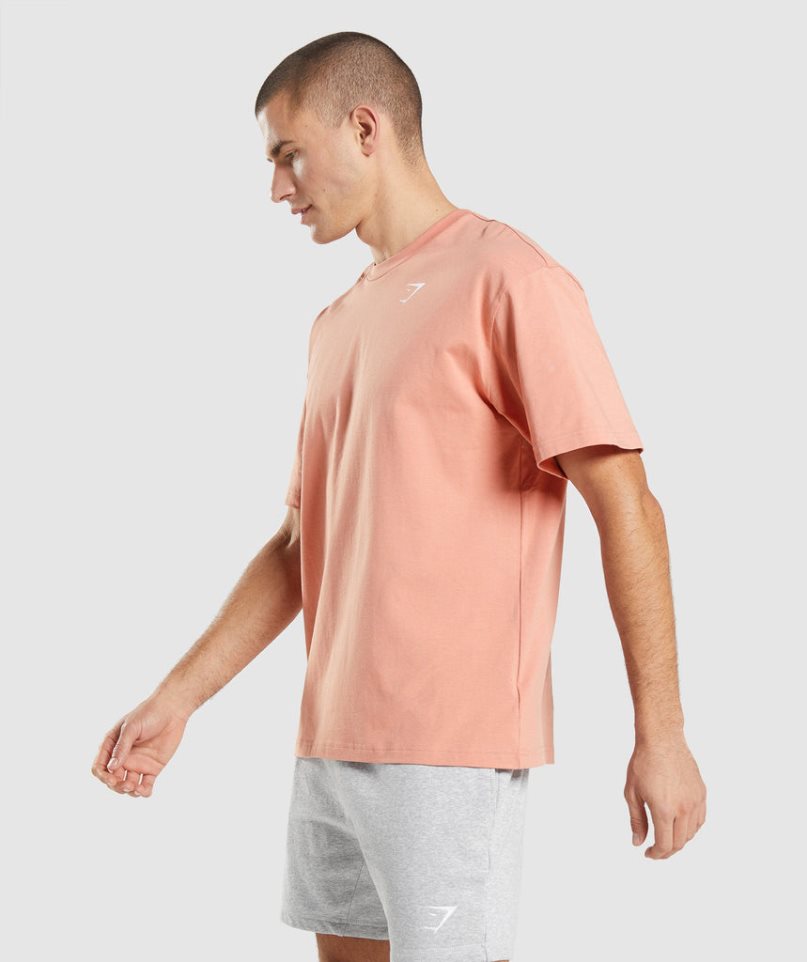 Gymshark Essential Oversized T-shirts Herren Rosa | 65312ZXHY