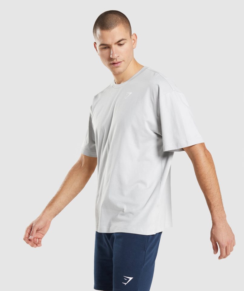 Gymshark Essential Oversized T-shirts Herren Hellgrau | 65482DBZX