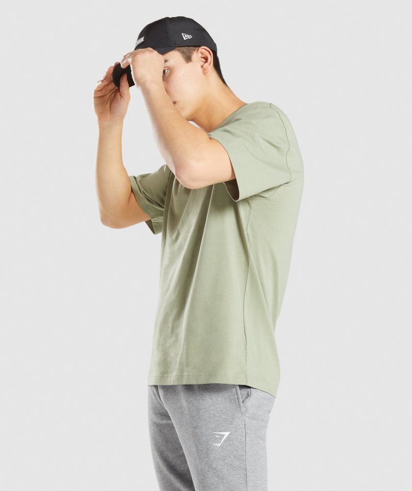 Gymshark Essential Oversized T-shirts Herren Hellgrün | 68375LTKA