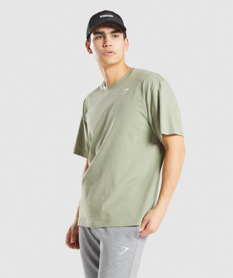 Gymshark Essential Oversized T-shirts Herren Hellgrün | 68375LTKA