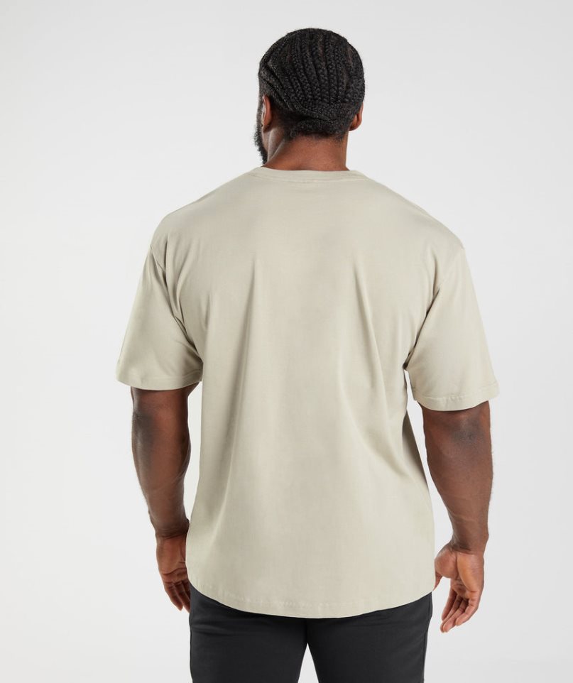 Gymshark Essential Oversized T-shirts Herren Beige | 91527APQB