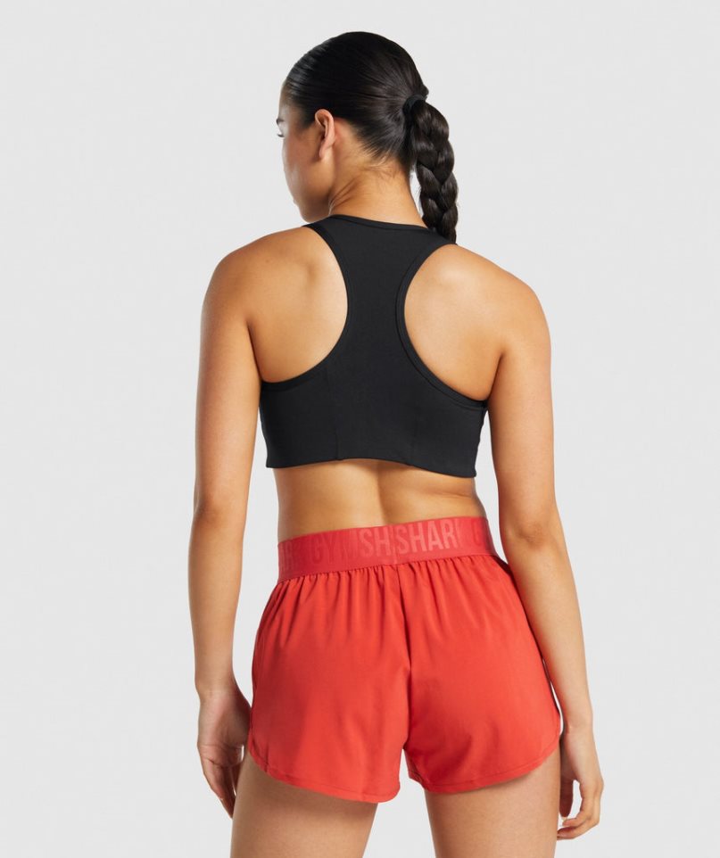 Gymshark Essential Racer Back Sport Bh Damen Schwarz | 74815WFNT