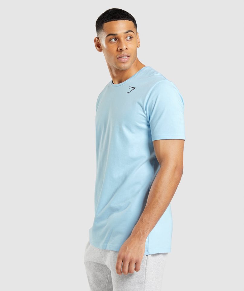 Gymshark Essential T-shirts Herren Hellblau | 42537RUVP