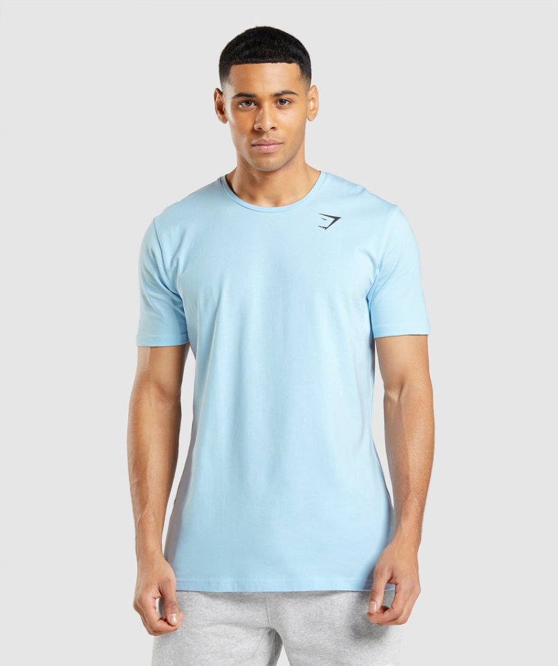 Gymshark Essential T-shirts Herren Hellblau | 42537RUVP