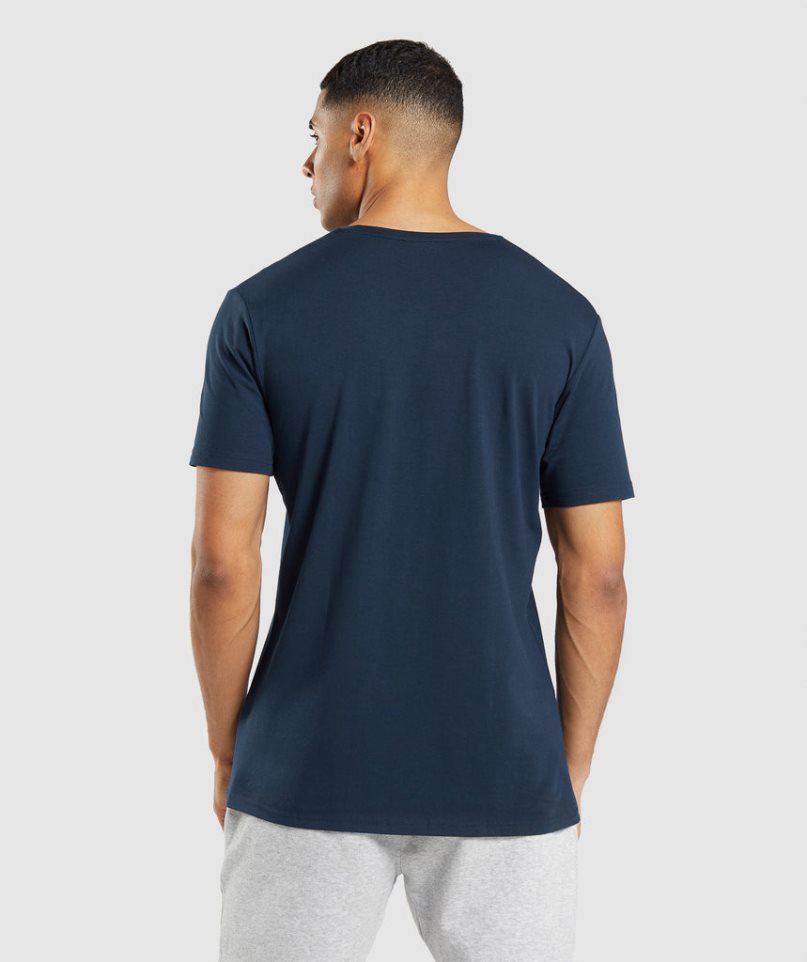 Gymshark Essential T-shirts Herren Navy | 75016PDRU