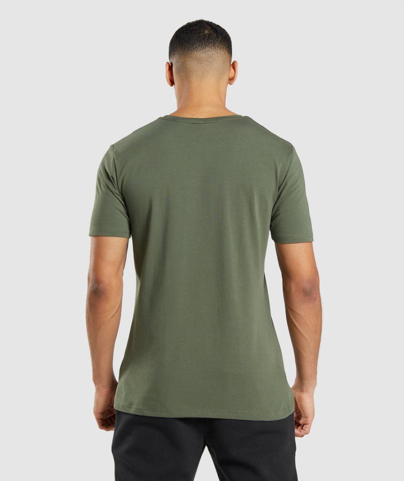 Gymshark Essential T-shirts Herren Olivgrün | 58096SWNG