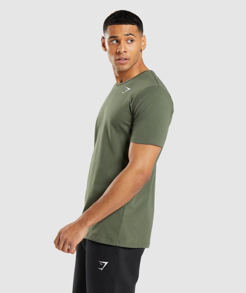 Gymshark Essential T-shirts Herren Olivgrün | 58096SWNG