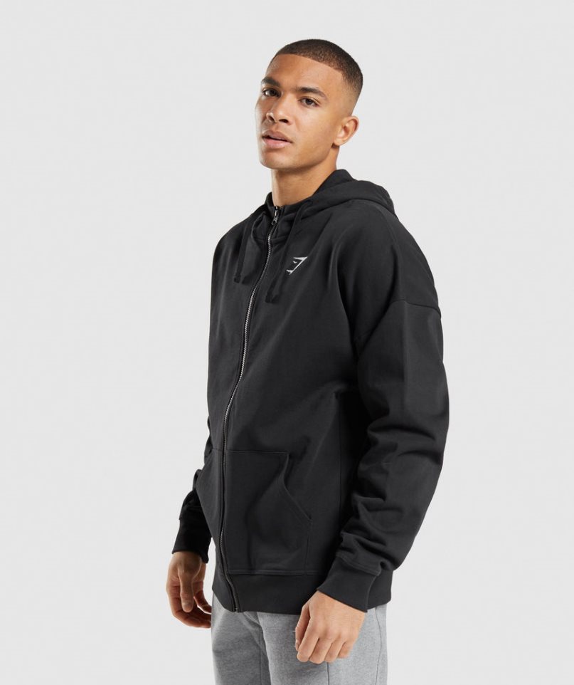 Gymshark Essential Zip Up Hoodie Herren Schwarz | 14908CQOB