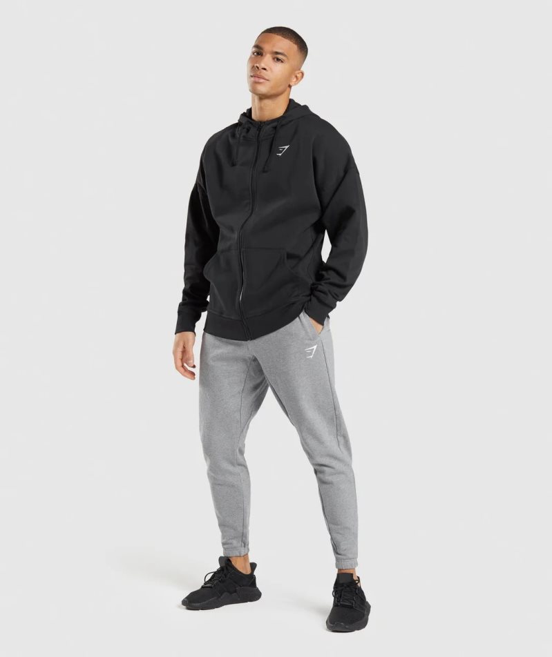 Gymshark Essential Zip Up Hoodie Herren Schwarz | 14908CQOB