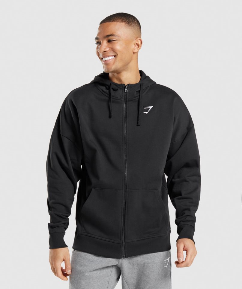 Gymshark Essential Zip Up Hoodie Herren Schwarz | 14908CQOB