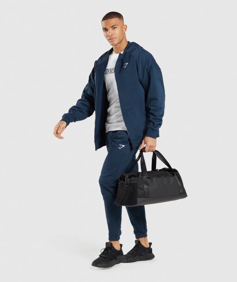 Gymshark Essential Zip Up Hoodie Herren Navy | 64583WCDH