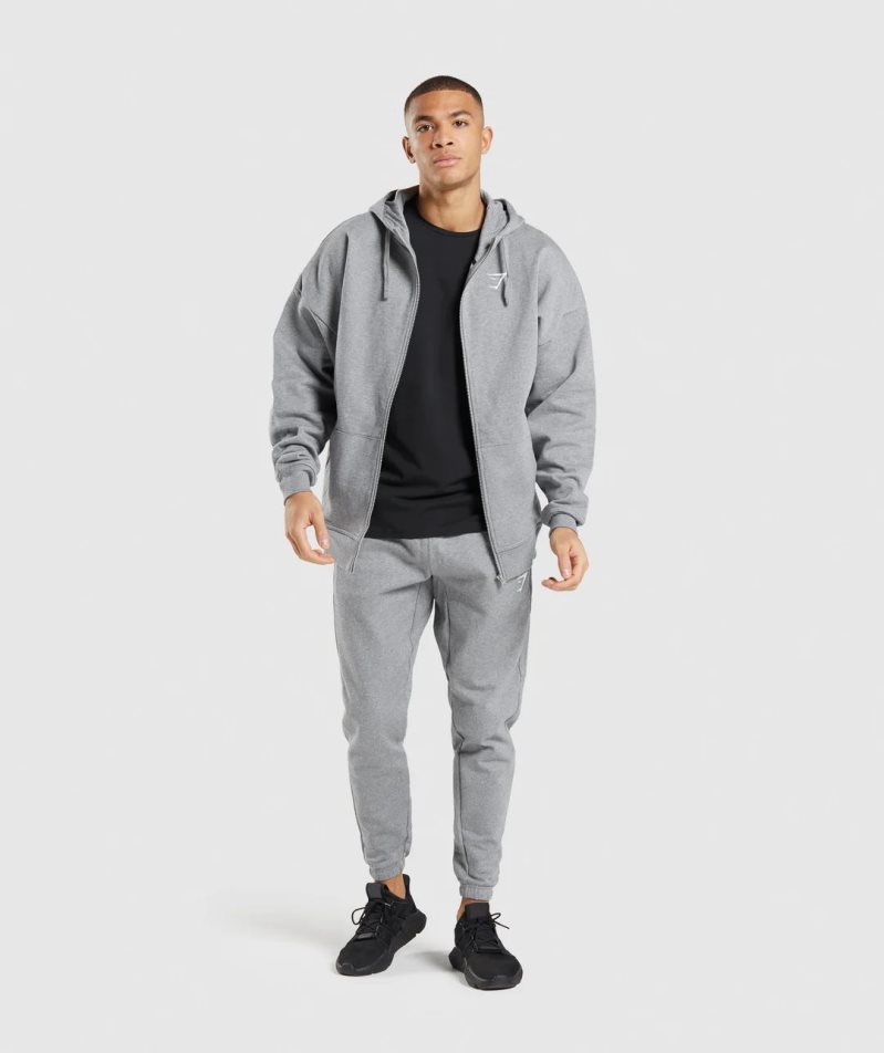 Gymshark Essential Zip Up Hoodie Herren Grau | 75840PKAF