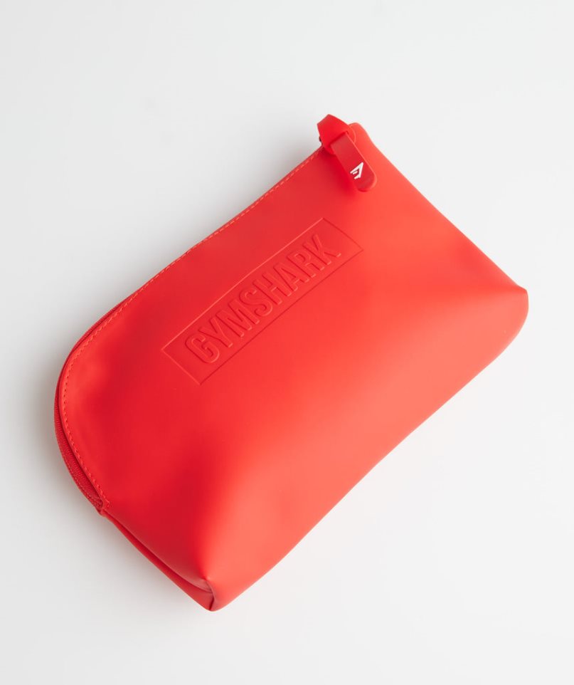 Gymshark Everyday Zip Pouch Kulturbeutel Rot | 83576VKUG