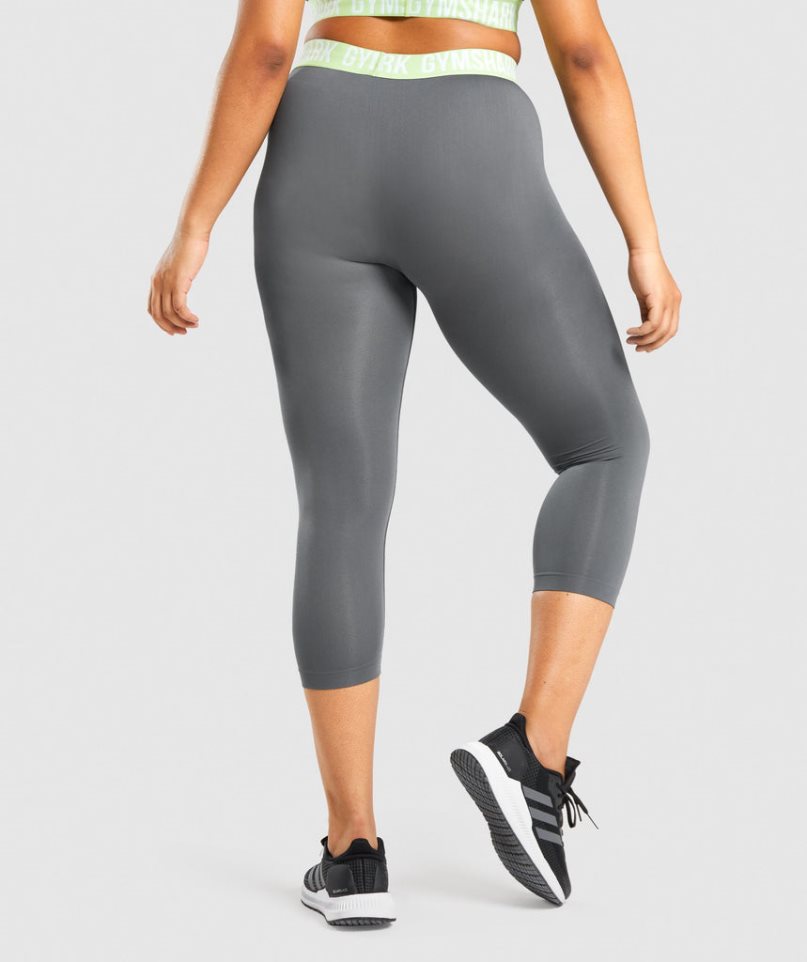 Gymshark Fit Seamless Cropped Leggings Damen Grau | 03125UTDB