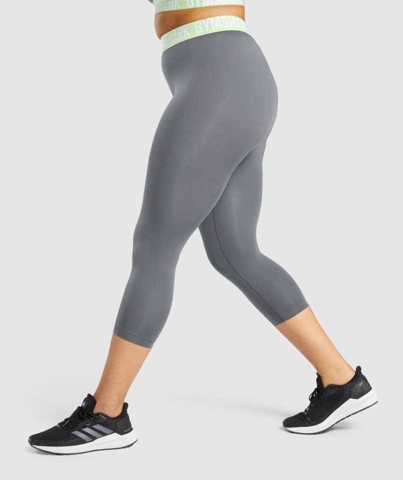 Gymshark Fit Seamless Cropped Leggings Damen Grau | 03125UTDB