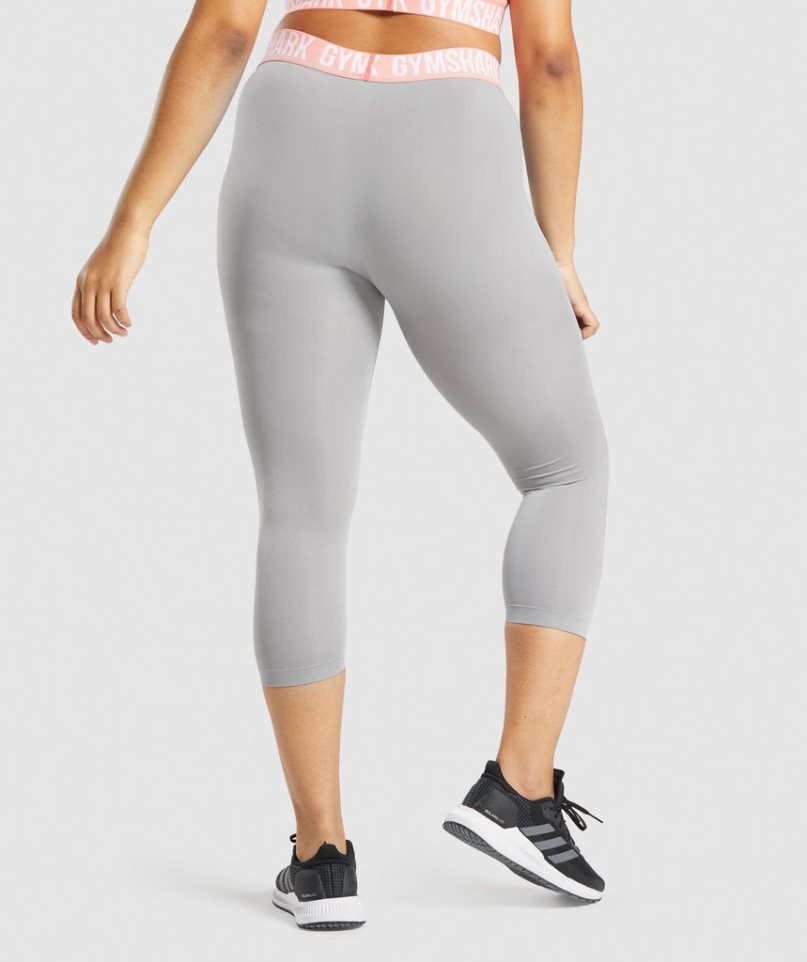 Gymshark Fit Seamless Cropped Leggings Damen Hellgrau | 52486OERL