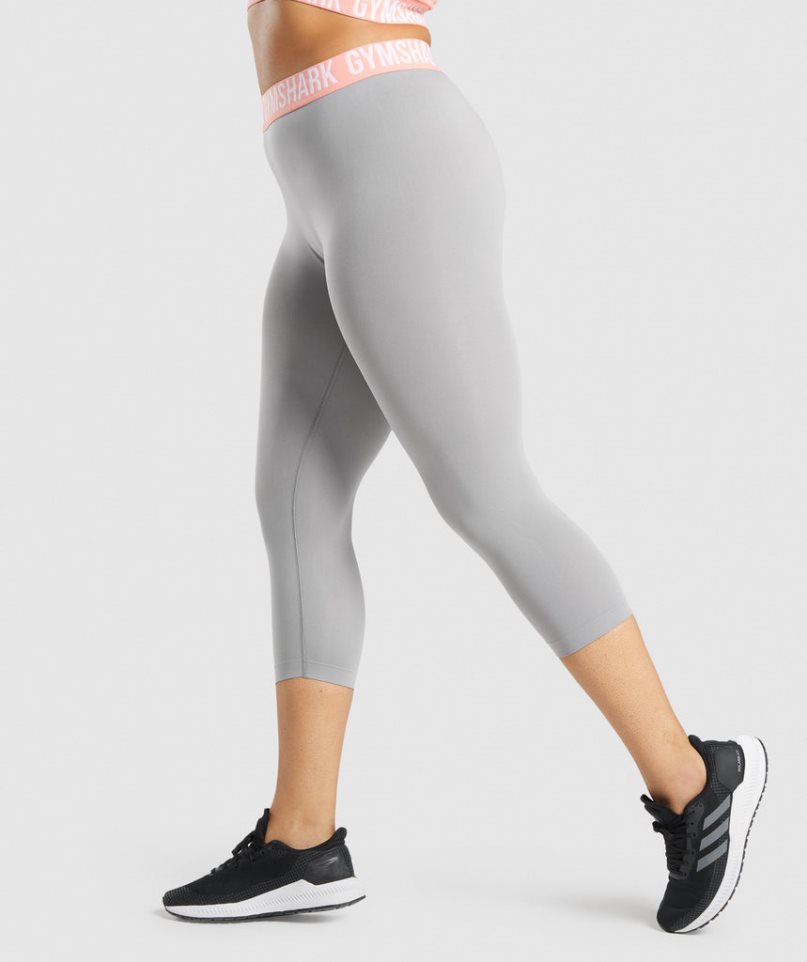 Gymshark Fit Seamless Cropped Leggings Damen Hellgrau | 52486OERL