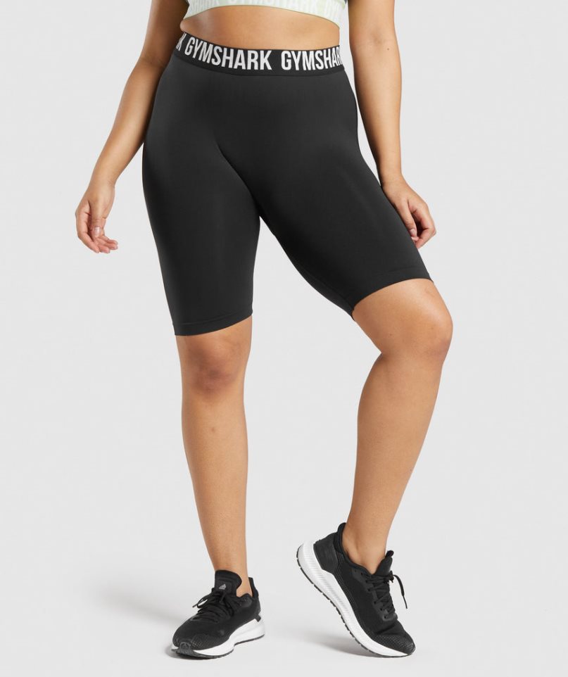 Gymshark Fit Seamless Cycling Kurze Hose Damen Schwarz | 18264RZUI