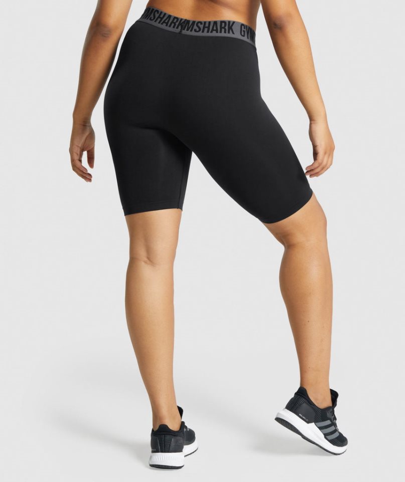 Gymshark Fit Seamless Cycling Kurze Hose Damen Schwarz | 59861AHFU